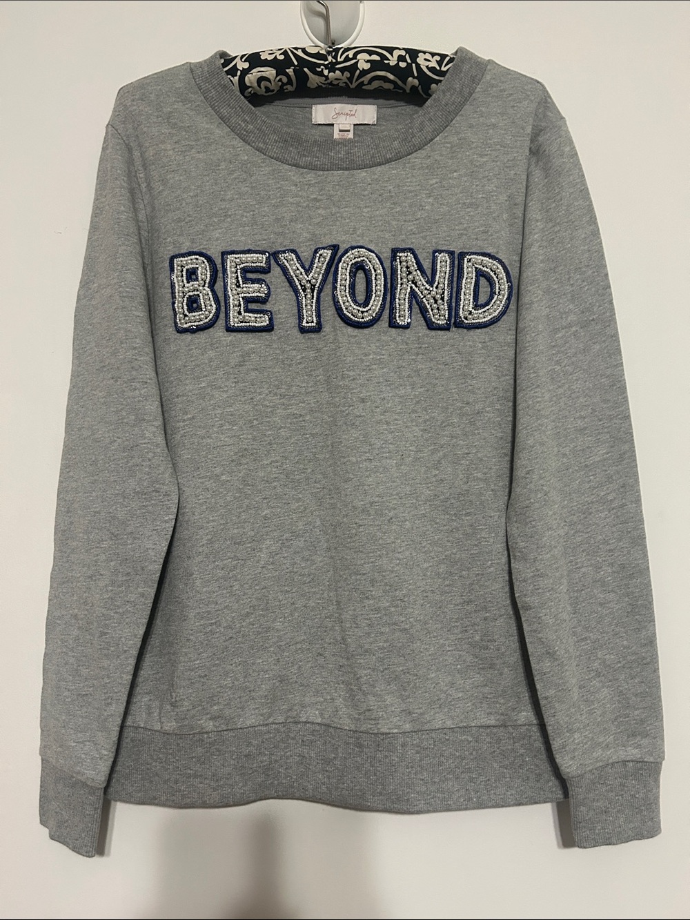 Splendid Grey Crewneck Sweatshirt with Blue BEYOND Patch